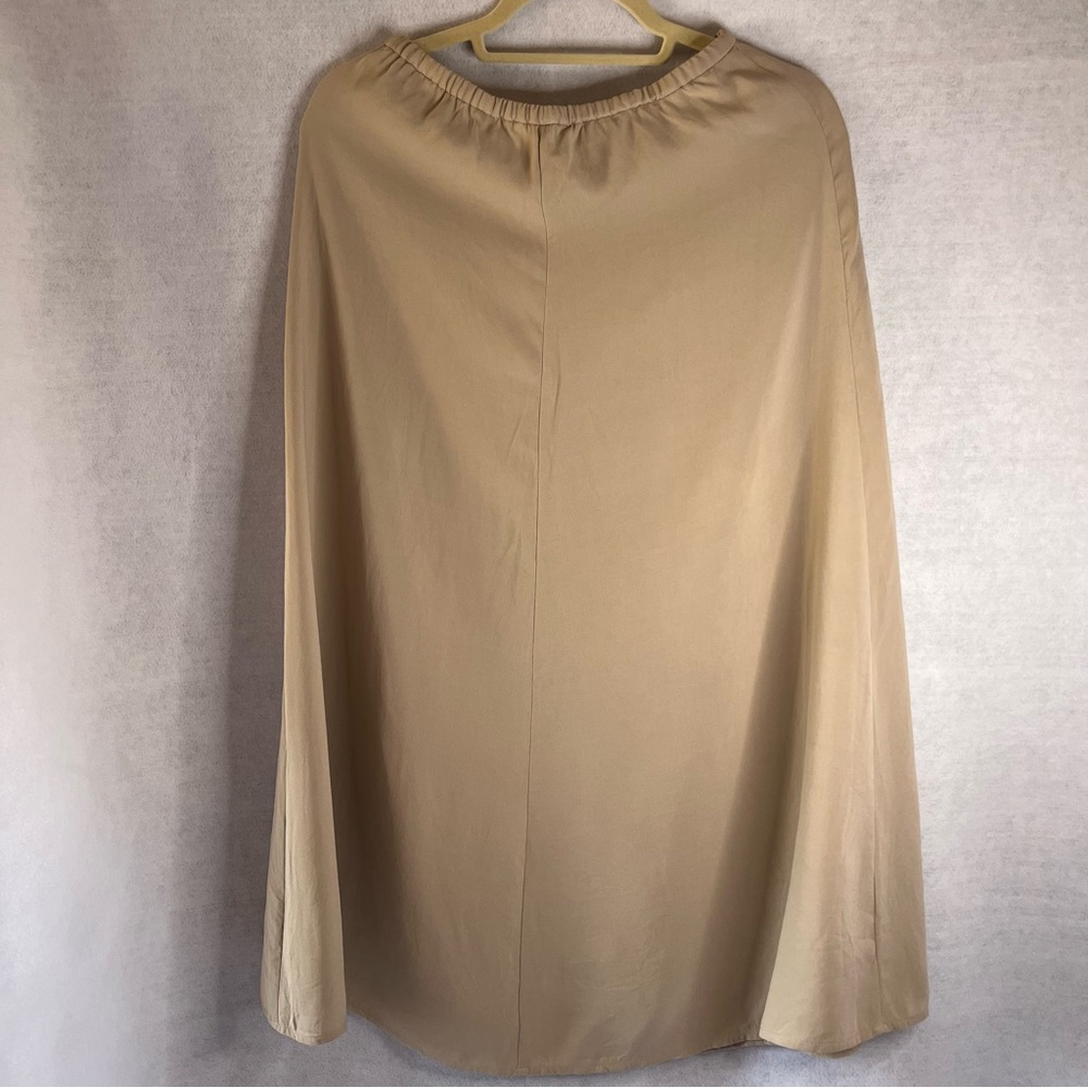 Eileen Fisher 100% Silk Maxi Skirt Beige Tan NWOT Size SP